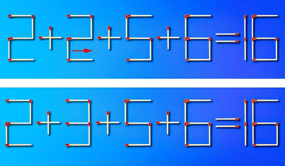 K opravě chyby je třeba přesunout pouze jednu shodu: náročný hlavolam