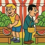 IQ test: najděte 3 rozdíly na obrázku muže s melounem